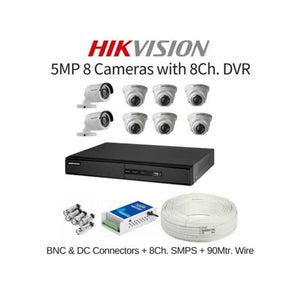 Hikvision 8 Cameras 5MP with 8 Channel DVR Combo Kit