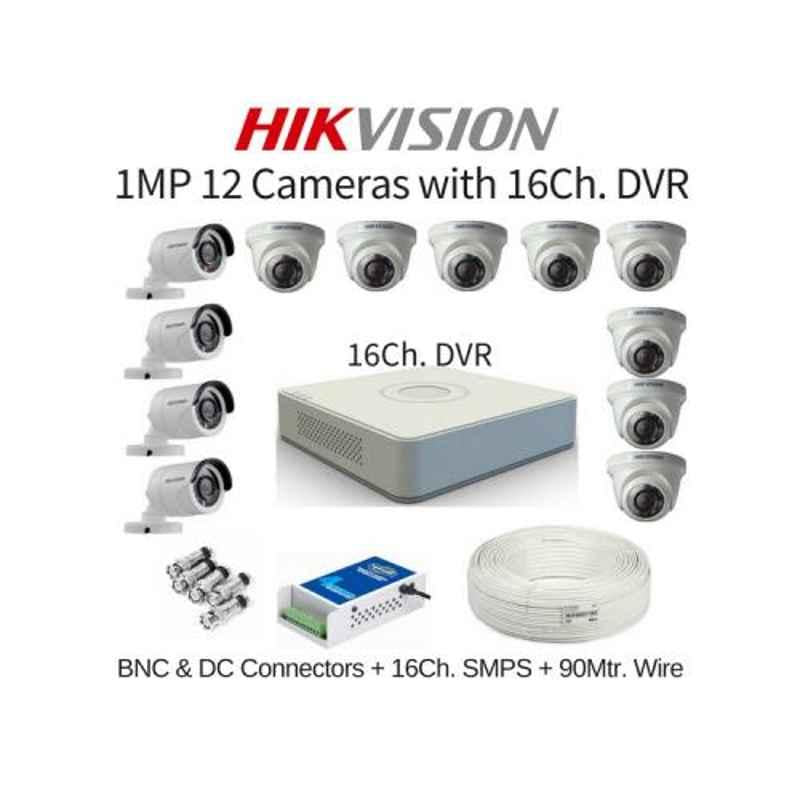 Buy Hikvision 12 Cameras 1MP with 16 Channel DVR Combo Kit infernocart