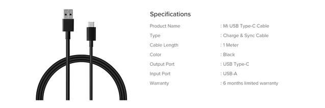 Mi USB Type C Cable
