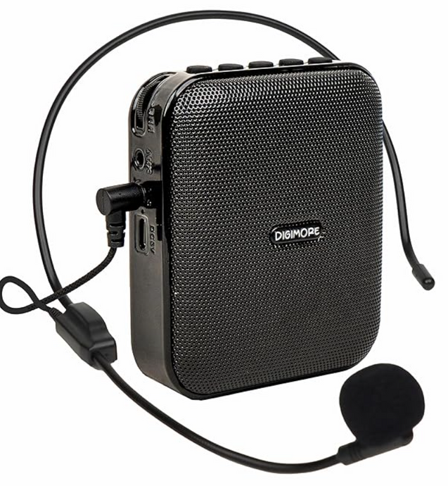 DIGIMORE D-1210 Bluetooth Voice Amplifier for Teachers | 10H Battery Life, and MP3 Support |10W Portable PA System with Headset Microphone