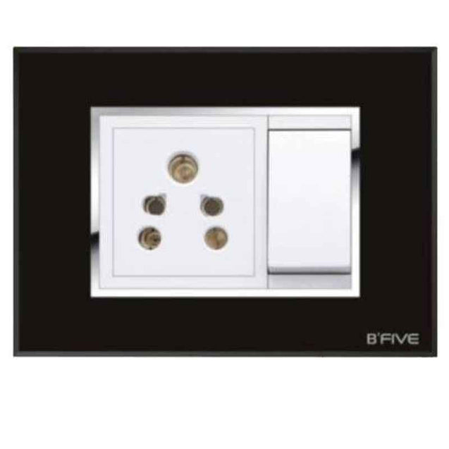B-Five Black Mirror 8 Module Square Modular Plate, B-66B (Pack of 10)