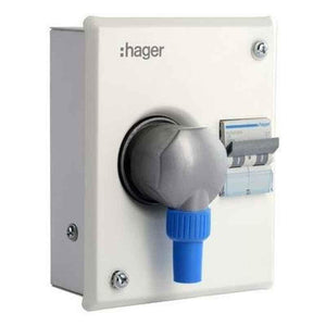 Hager Novello+ 20A 2 Pins 2 Modules Scraping Earth Metal Plug & Socket Enclosure Box, VYA220C