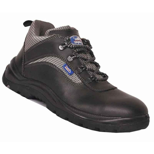 Allen Cooper AC 1192 Leather Steel Toe Black Safety Shoes