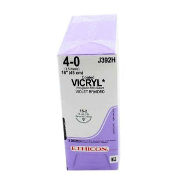 Ethicon PW2604 12 Pcs 4-0 Dyed Vicryl Polyglactin 910 Suture Box, Size: 45 cm