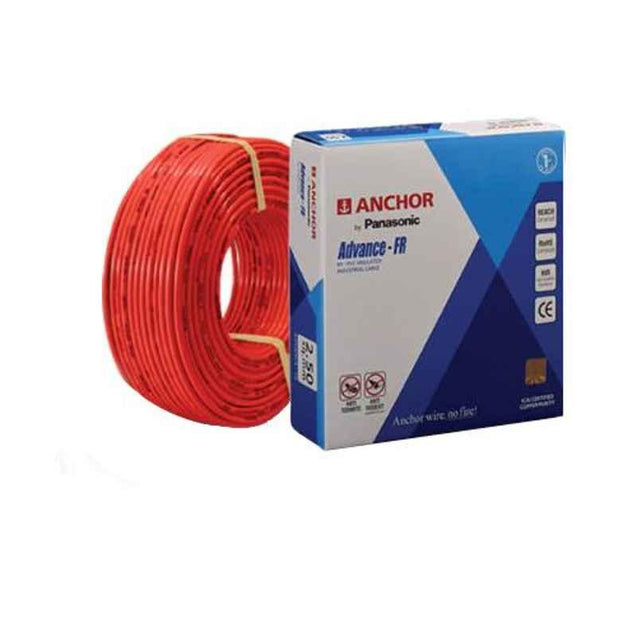 Anchor 1 Sqmm Red EFFR Project Coil Flexible Cable, P-96103, Length: 180 m
