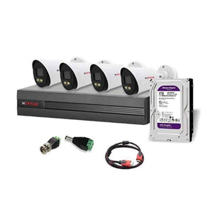 CP Plus 2.4MP 4 Pcs Outdoor Wired Bullet Camera Set with 4CH DVR, 1TB HDD, HDMI Cable, BNC & DC, CP-UCK-T4H-B1