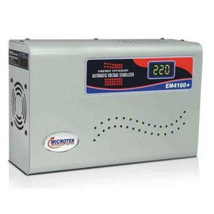 Microtek EM4160+ 160-285V Metallic Grey Voltage Stabilizer Upto 1.5 Ton AC with 3 Years Warranty