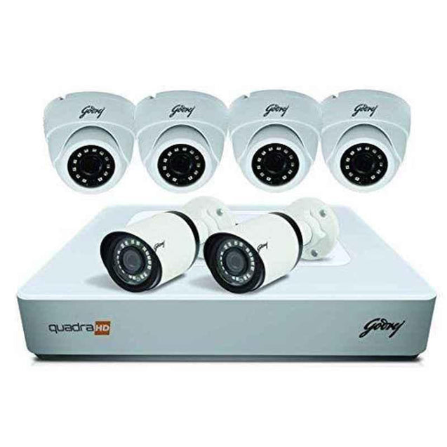 Godrej SeeThru 8 Channel Full HD White CCTV Camera Kit with 1TB Hard Disk, 4MP8CH4D2B1TBHD