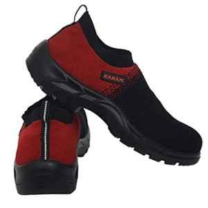 Karam Flytex FS 202 Fly Knit Fiber Toe Cap Black & Red Sporty Safety Shoes