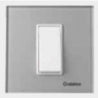 Crabtree Murano 4 Module Silky Silver Glassique Modular Combined Plate, ACMPGCSV04 (Pack of 5)