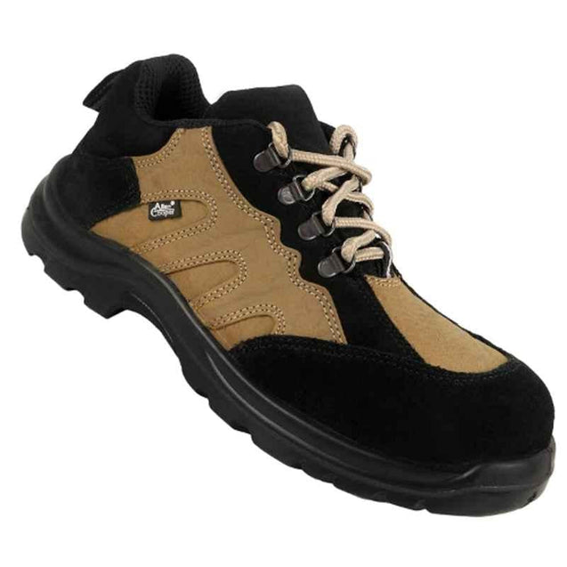 Allen Cooper AC1561 Leather Non-Metallic Toe Black Safety Shoes