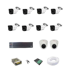 CP Plus 2.4MP White & Black 8 Bullet & 2 Dome Camera with 16 Channel DVR Kit, 16CHDVR-8B2D-2TB-180M