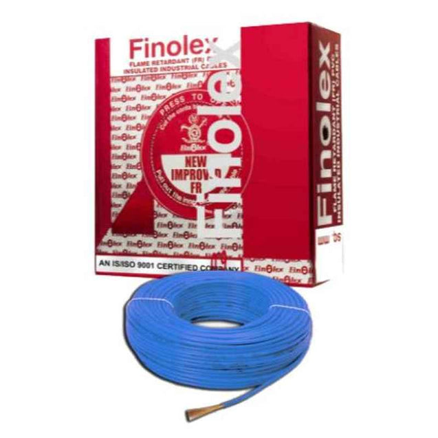 Finolex 6 Sqmm 90m Blue Single Core FR PVC Insulated Industrial Cable, 10307