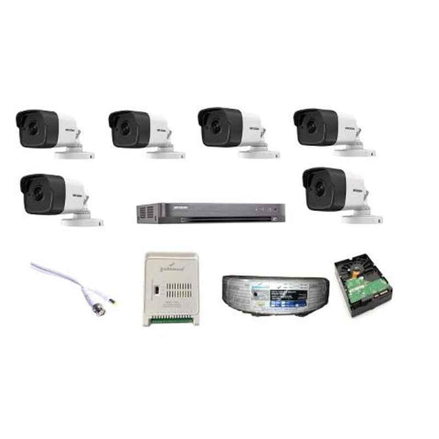 Hikvision 5MP 8 Channel Full Hd Dvr & Camera Combo Kit with 6 Bullet Camera & 2TB Hard Disk