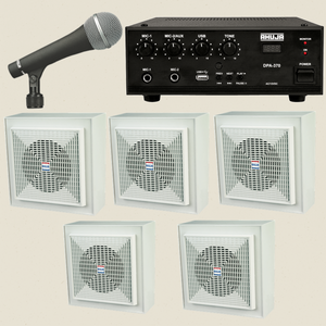 Ahuja Audio Kit of Amplifier DPA 370 , AUD-70XLR With Five WS-661T WALL SPEAKERS