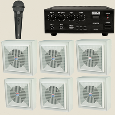 Ahuja Audio Kit of Amplifier DPA 370 , AUD-59XLR With Six WSX-661T WALL SPEAKERS