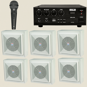 Ahuja Audio Kit of Amplifier DPA 370 , AUD-59XLR With Six WSX-661T WALL SPEAKERS