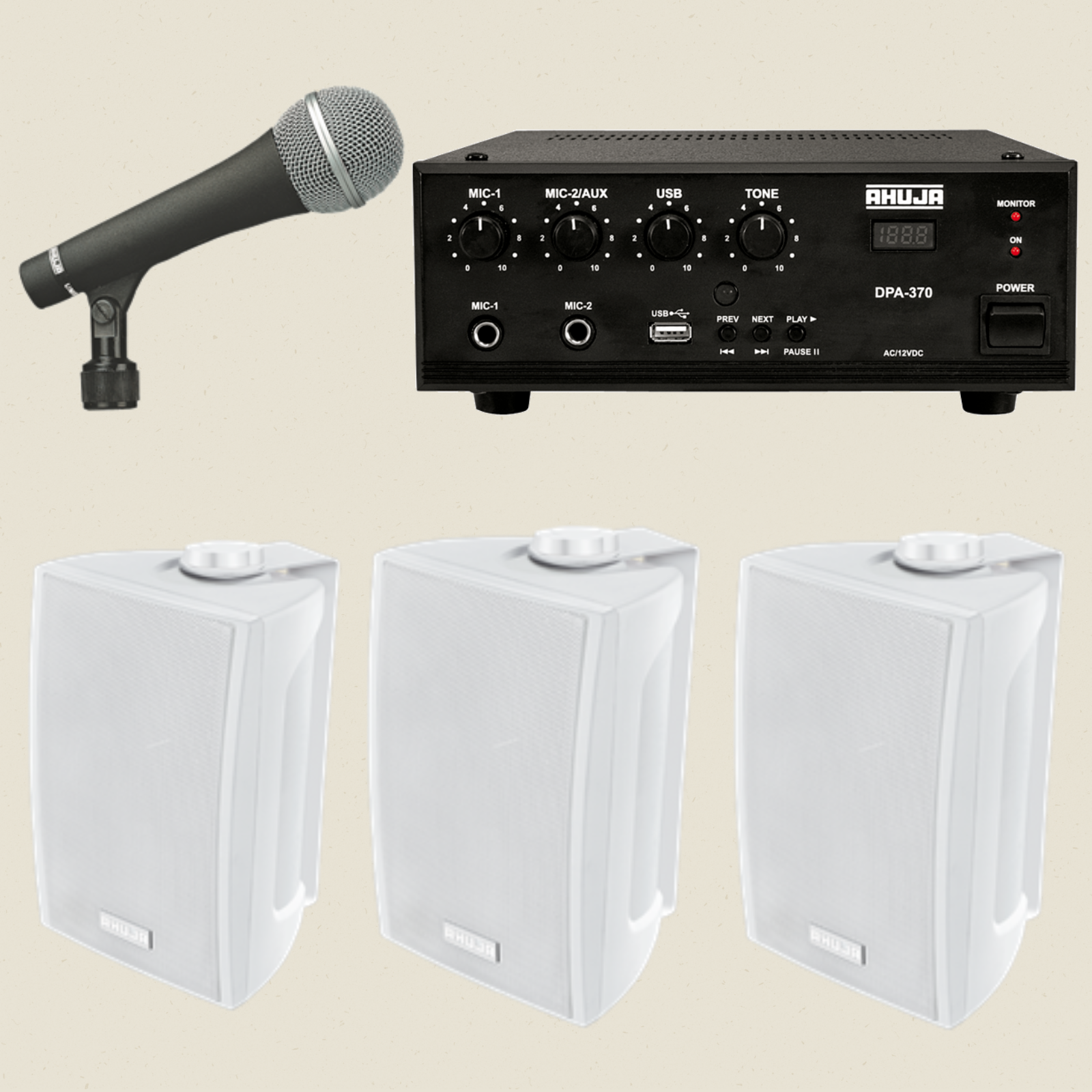 Ahuja mic best sale set with speakers