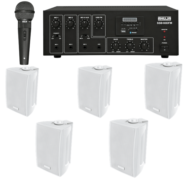 ahuja-audio-kit-of-amplifier-ssb-80dfm-aud-59xlr-with-five-ps-300tm-wall-speakers