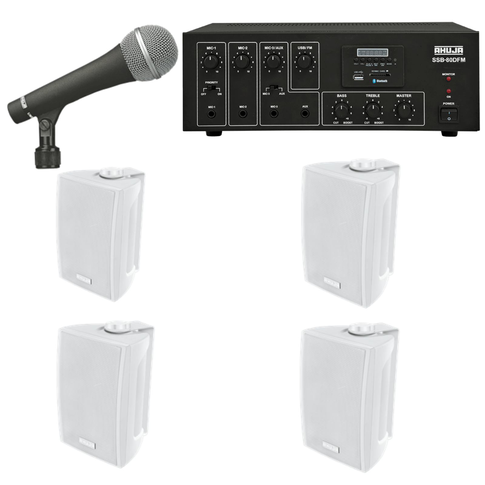 Ahuja mic hot sale set with speakers