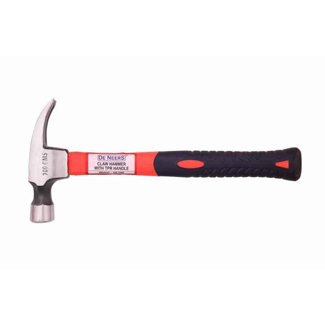 De Neers 700g Claw Hammer with Fiberglass Handle