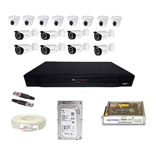 CP Plus Full Hd 2.4MP 16 Channel Cameras Combo Kit & Hd Dvr