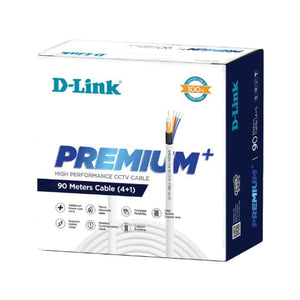D-Link 4+1 Pure Copper Premium Plus CCTV Coaxial Cable, Length: 90 m, DCC-WHI-90-4
