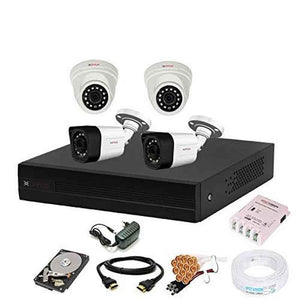 CP Plus 2.4MP 4 Pcs White & Black Outdoor & Indoor Camera, 4 Channel DVR & Hard Disk Kit with All Accessories, 4CHDVR-2B-2D-09