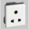 Crabtree Murano 6A/16A 3 Pin White Shuttered Socket with ISI Marking, ACMKCXW163 (Pack of 10)