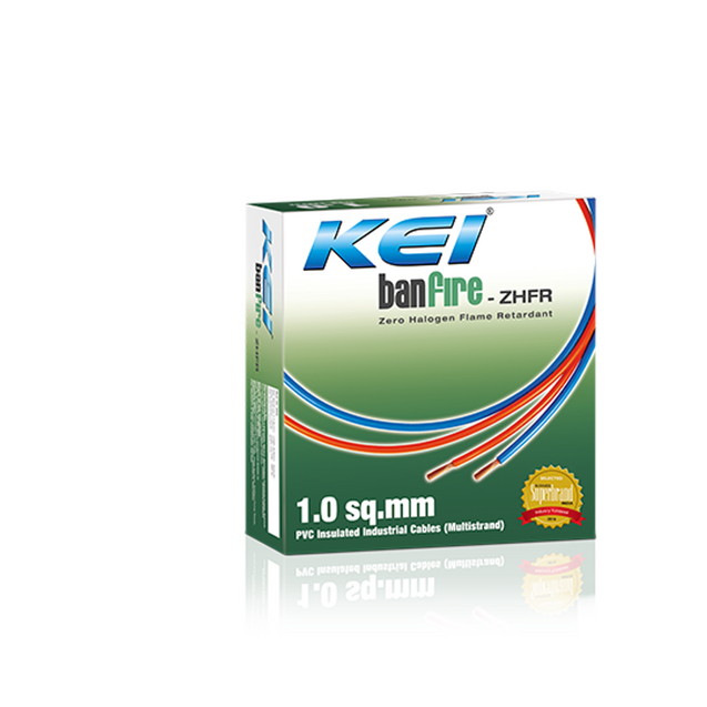 KEI 6 Sqmm Single Core Banfire ZHFR Red Copper Unsheathed Flexible Cable, Length: 90 m