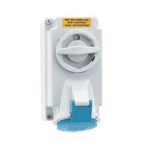Neptune 16A 3 Pin IP44 Industrial Surface Mounting Socket Outlet Interlocked, 1619
