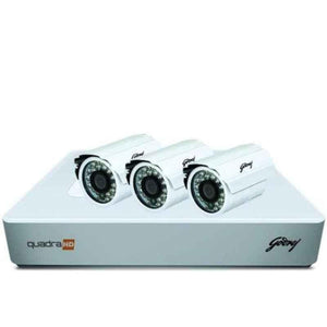 Godrej SeeThru 1080p Full HD White CCTV Camera Kit with Hardisk, GODREJ2MP3BULLET1TBHD