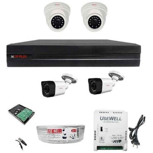 CP Plus Full Hd 4MP Cameras 4 Channel Hd Dvr Combo Kit with 2 Bullet & 2 Dome Camera