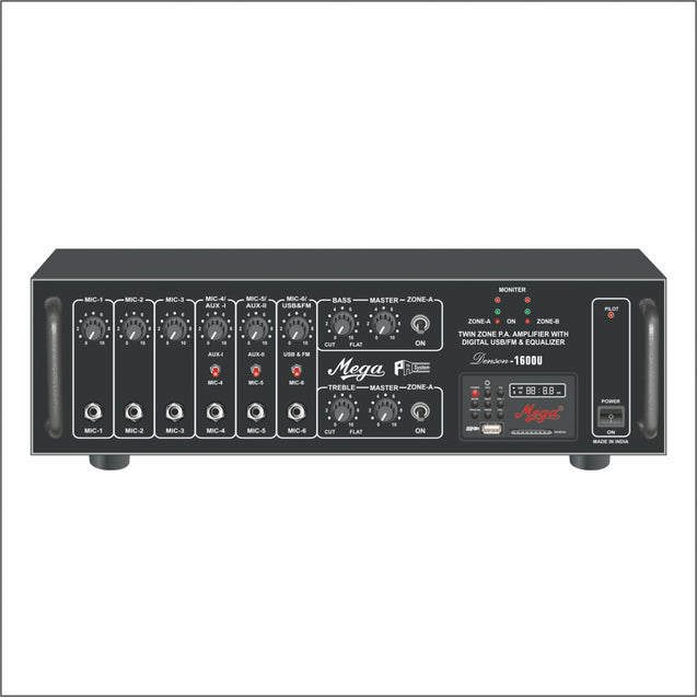 Mega Denson 1600U P.A Twin Zone Power Amplifiers