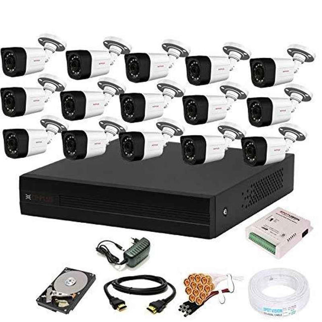 CP Plus 2.4MP White & Black Camera with 16 Channel DVR with Hard Disk Kit, 16CHDVR-15B-25