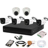 CP Plus 2.4MP White & Black 4 Pcs Outdoor, 2 Pcs Indoor Camera, 8 Channel DVR & Hard Disk Kit with All Accessories, 8CHDVR-4B-2D-14