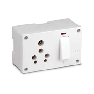 Cona Smyle 2251 Super 6/16A 3 in 1 Polycarbonate Switch Socket Combined Unit with Box (Pack of 10)