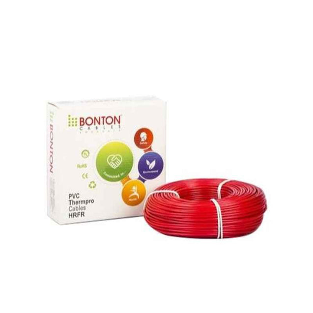 Bonton 2.5 Sqmm 90m Red Single Core PVC Insulated Unsheathed HRFR Cable, 110269 N