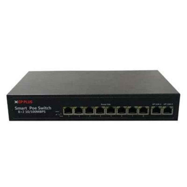 CP Plus Black 8 Plus 2 Port Ethernet Switch with 8 PoE, CP-DNW-HP8H2-12