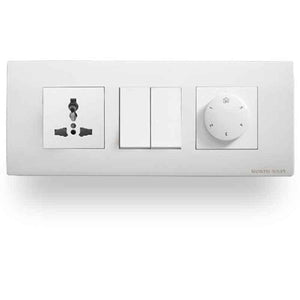 Wipro North West Stylus Plus/Convex 2 Module White 4 Position Step Type Fan Regulator, M1800-Plus (Pack of 5)