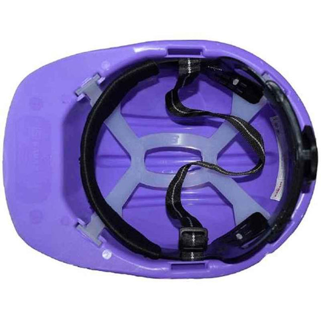 Karam Violet Plastic Cradle Without Ratchet Safety Helmet, PN501 , Pack of 10