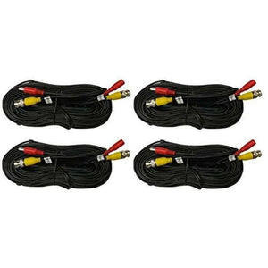 MBro 30m Black Two in One BNC Video & Power Cable Wire Cord (Pack of 4)