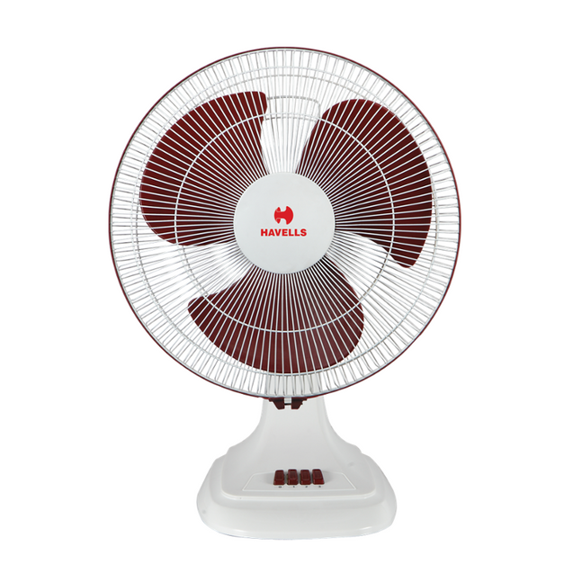 Havells Accelero HS 130W White & Red Table Fan, FHTACHSWHR16, Sweep: 400 mm