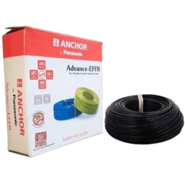Anchor 0.75 Sqmm Black Advance FR Project Coil Flexible Cable, P-27380, Length: 180 m