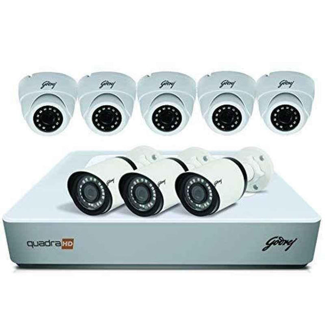 Godrej SeeThru 8 Channel Full HD White CCTV Camera Kit with 1TB Hard Disk, 4MP8CH5D3B1TBHD