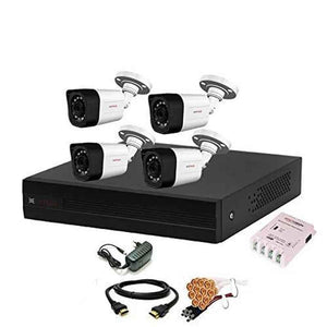 CP Plus 2.4MP 4 Pcs White & Black Outdoor Camera with 4 Channel DVR Kit, 4CHDVR-4B-28