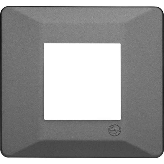 L&T Entice 2 Module Metal Charcoal Grey Plate, CB91102FM11 (Pack of 15)