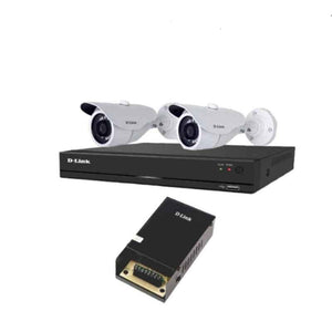 D-Link 750p CCTV Camera Kit with 1 Pc 4 Channel DVR & 2 Pcs Bullet Camera