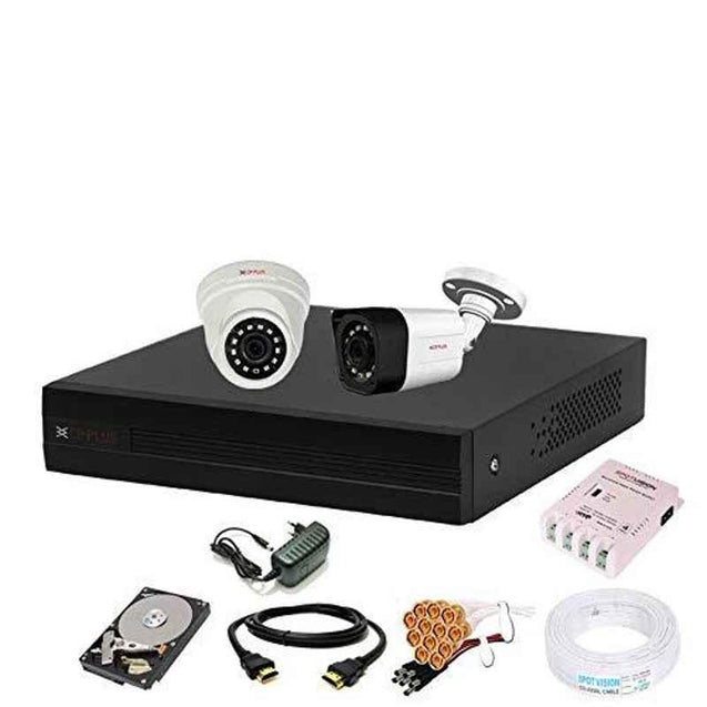 CP Plus 2.4MP Outdoor & Indoor White & Black Camera with 4 Channel DVR Kit, 4CHDVR-1B-1D-07