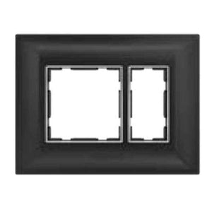 Anchor Ziva 8 Module Horizontal Black Cover Plate with Chrome Collar & Base Frame, 68908B-C (Pack of 10)